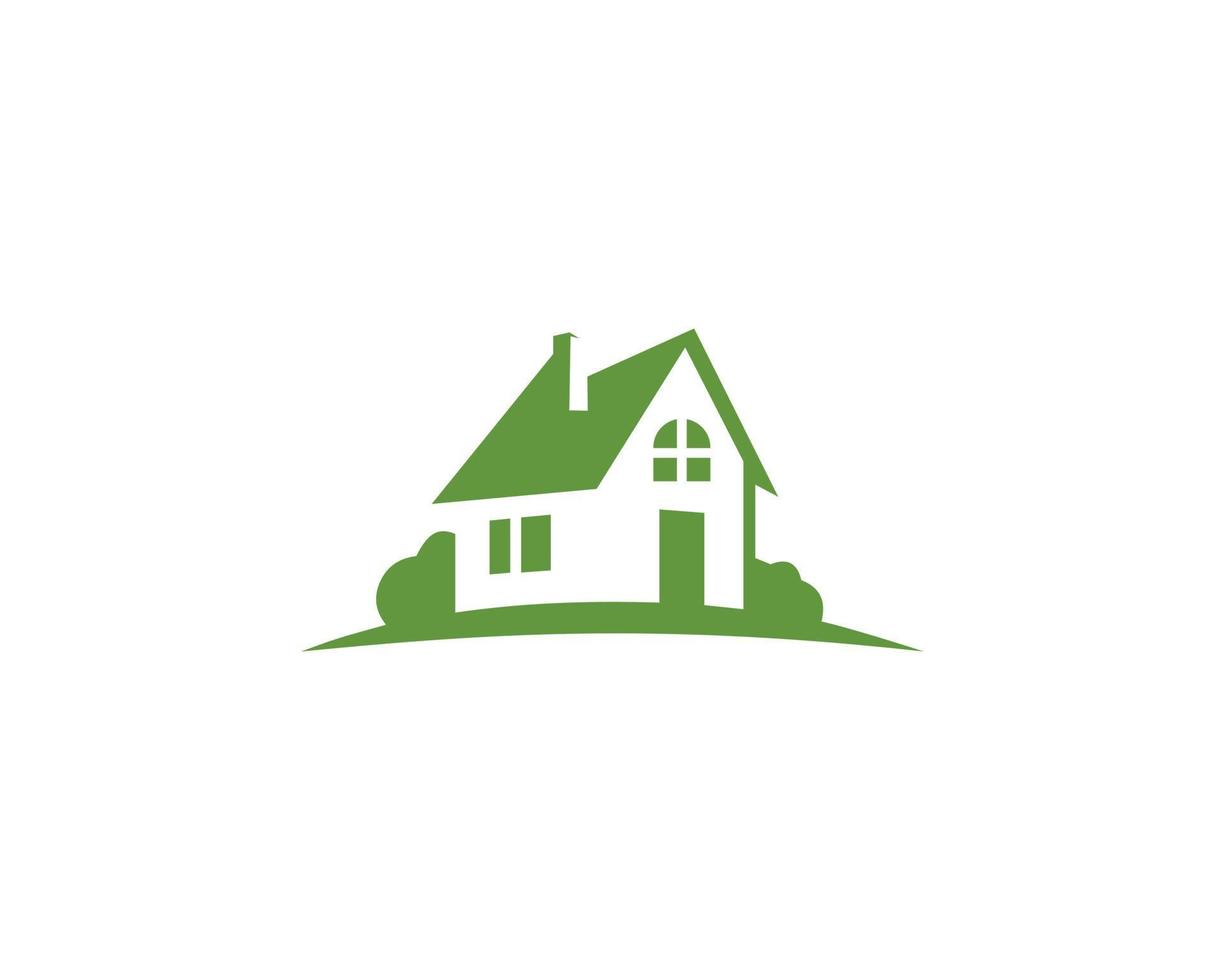 vetor de conceito de design de logotipo de casa de imóveis eco moderno fazenda natural.