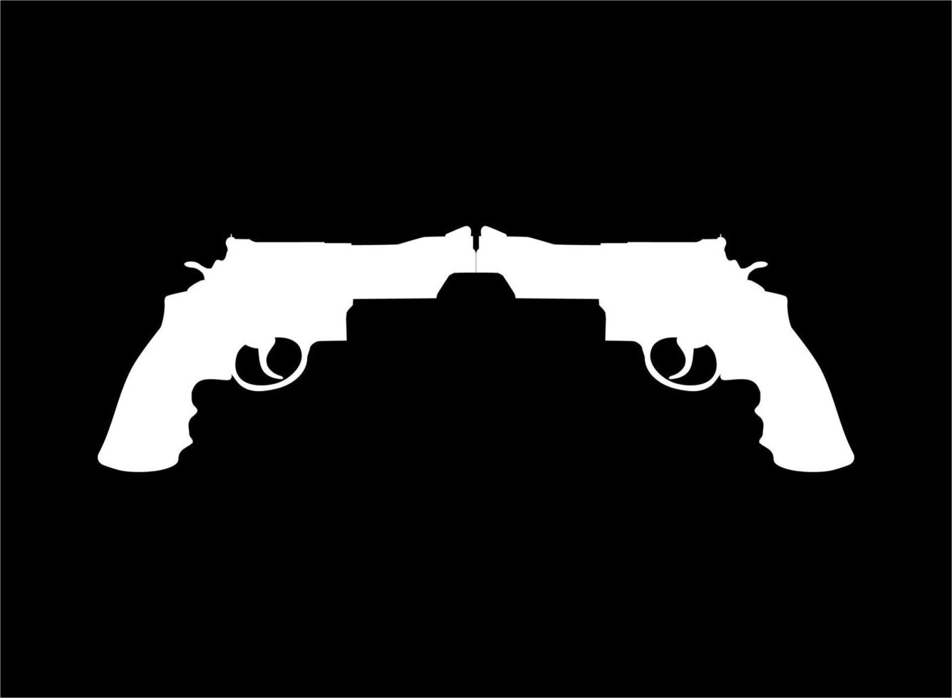 silhueta de arma dupla, pistola para logotipo, pictograma, site ou elemento de design gráfico. ilustração vetorial vetor