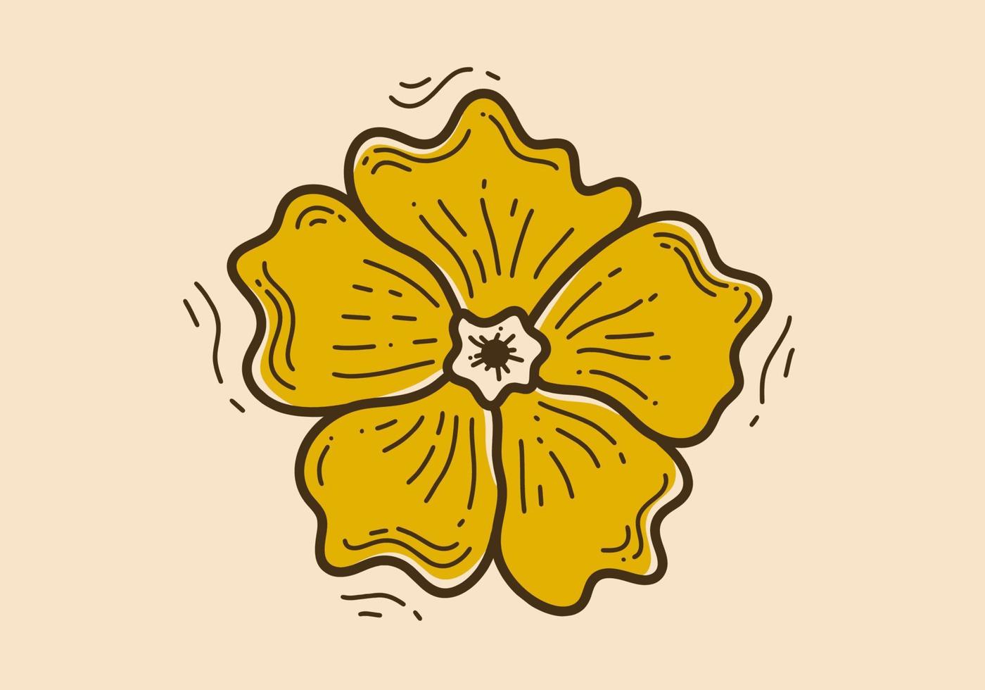 cor amarela marrom de uma flor desabrochando vetor