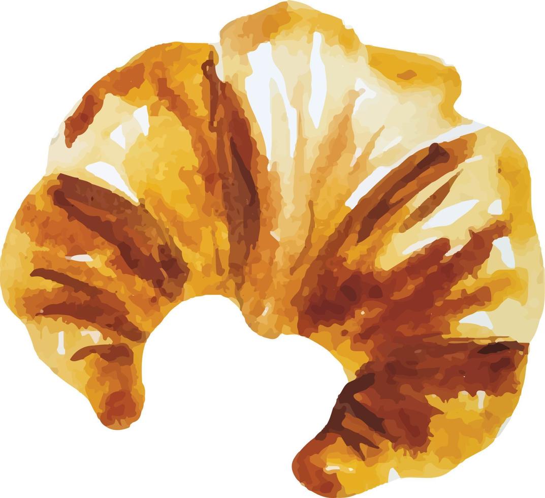 croissant de padaria aquarela vetor