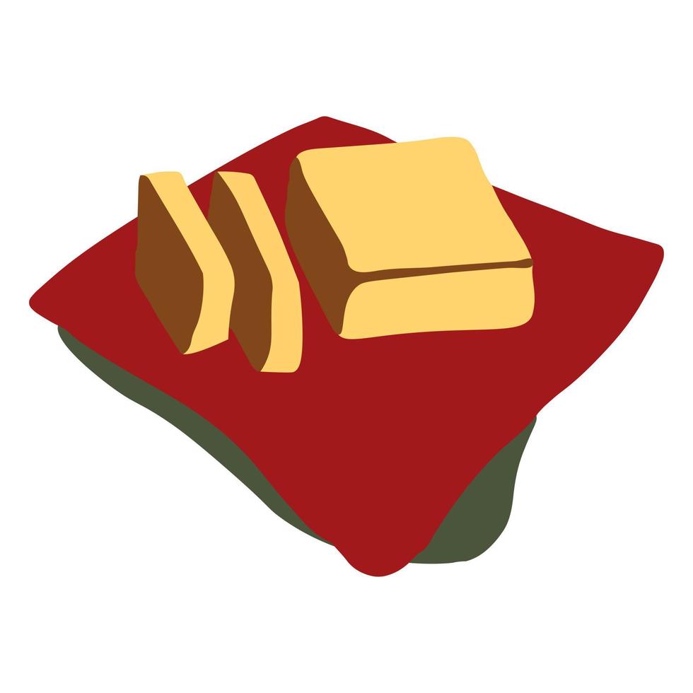 um pacote de manteiga de natal em um pacote vermelho sobre fundo branco. ilustração vetorial vetor