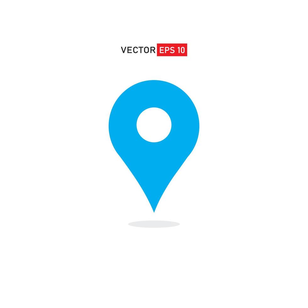 localização do ícone do vetor azul. sinal de pino isolado no fundo branco. mapas de navegação, gps, direções, bússola, contatos, conceito de pesquisa. estilo simples para design gráfico, logotipo, web, ui, mobile, eps10