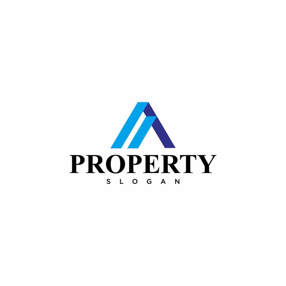 design de logotipo de propriedade imobiliária de luxo e elegante em um estilo simples e moderno vetor