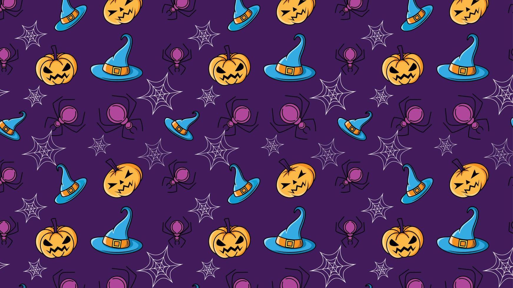 padrão de halloween de ilustração plana para novo modelo vetor