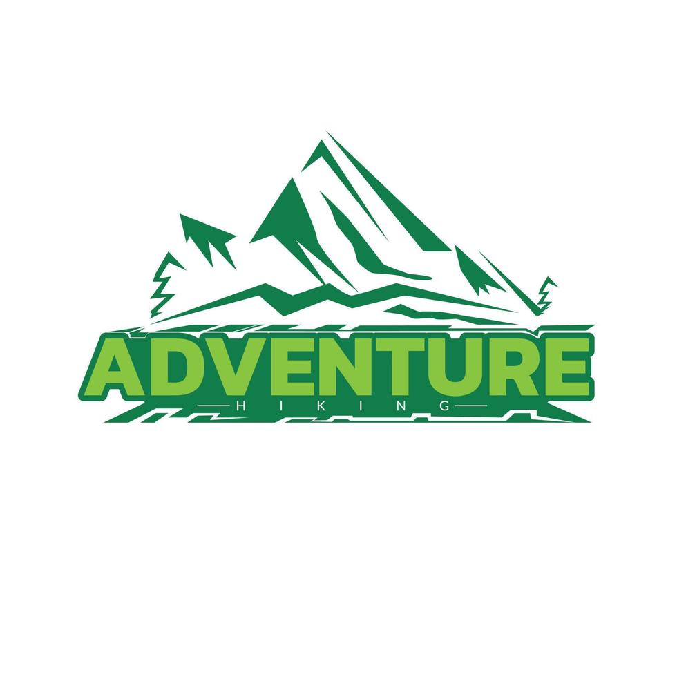 conceito de logotipo de caminhadas de aventura. modelo de logotipo de aventura vetor