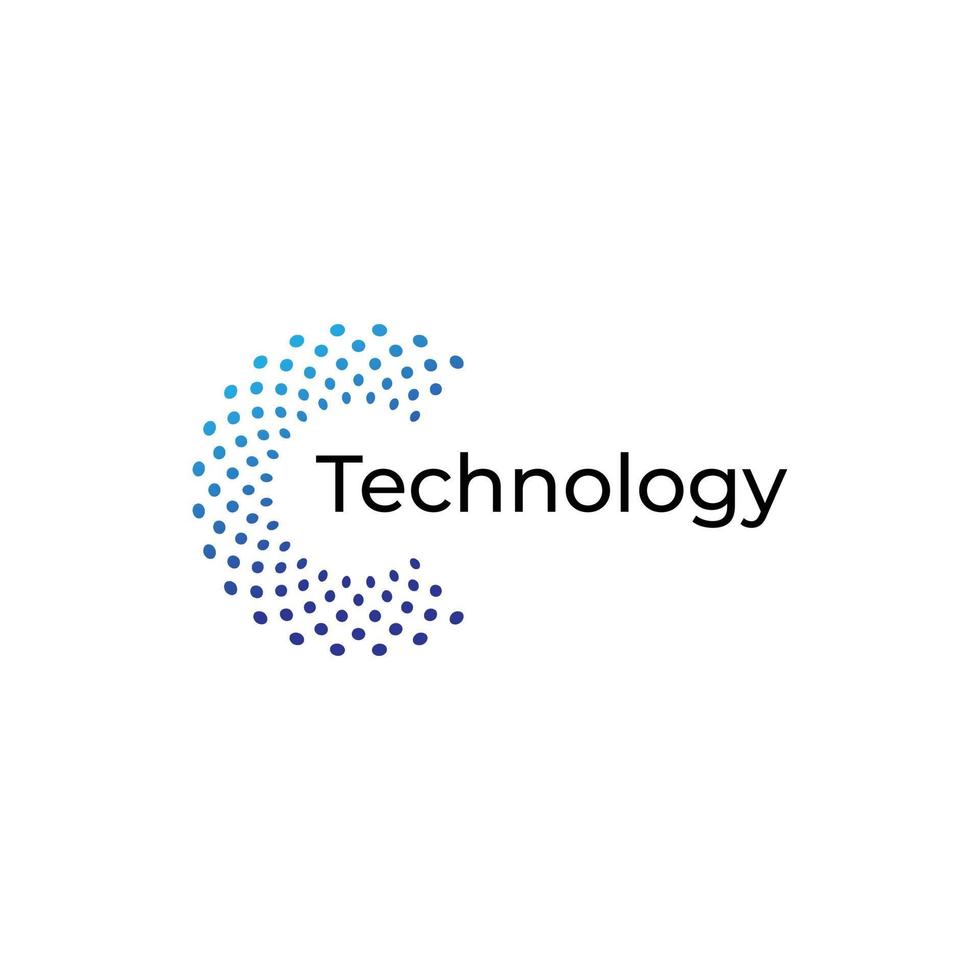 design de logotipo de tecnologia criativa letra c vetor