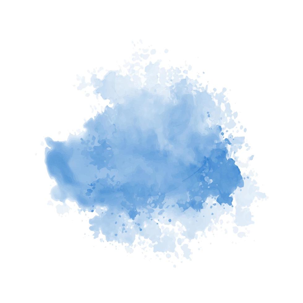 padrão abstrato com nuvem de aquarela azul sobre fundo branco vetor