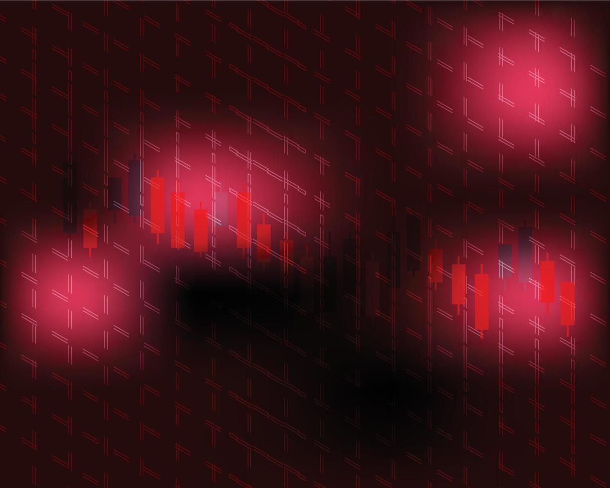luz de rede vermelha com mercado de ações para investimento em fundo de tecnologia abstrata de crise vetor