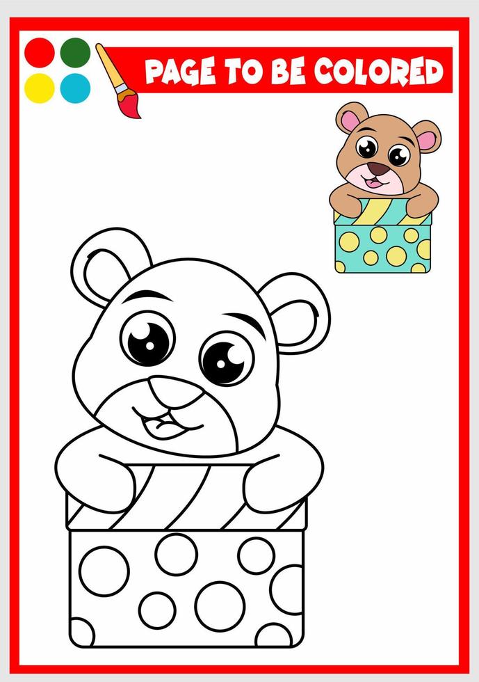 livro de colorir para crianças. vetor de urso fofo