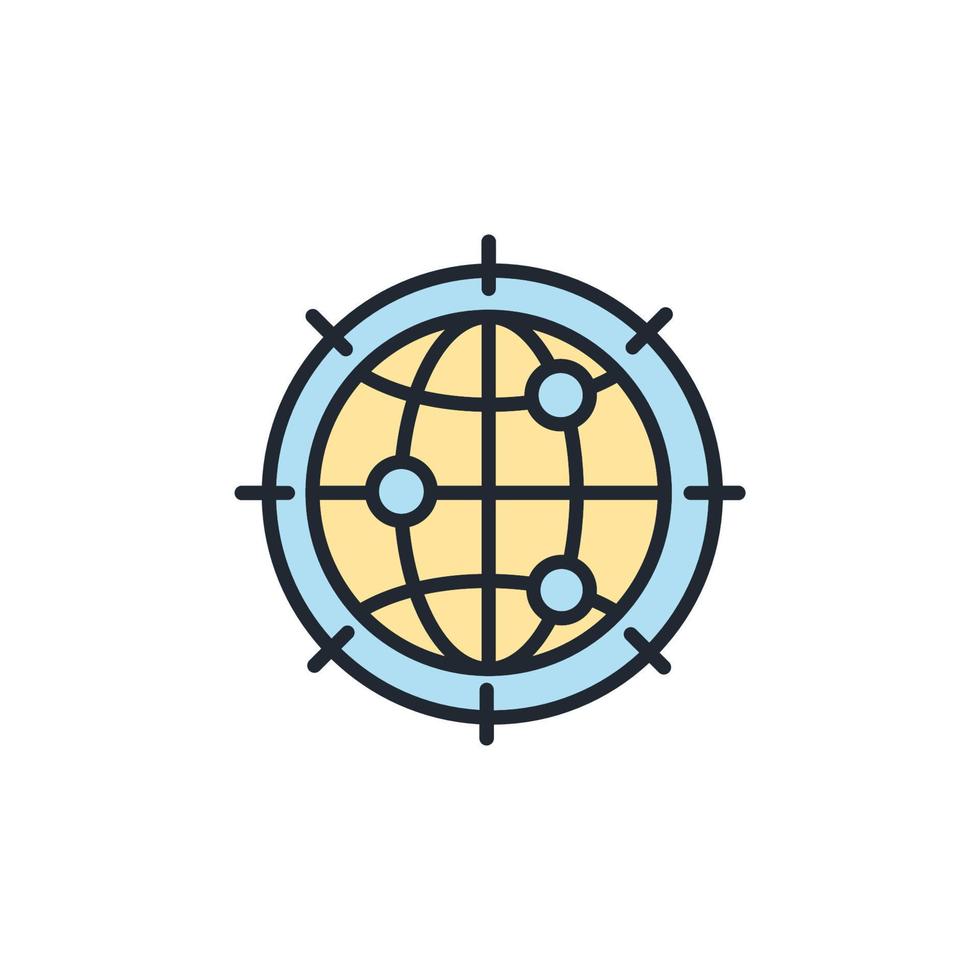 ícones de rede global símbolo elementos vetoriais para web infográfico vetor