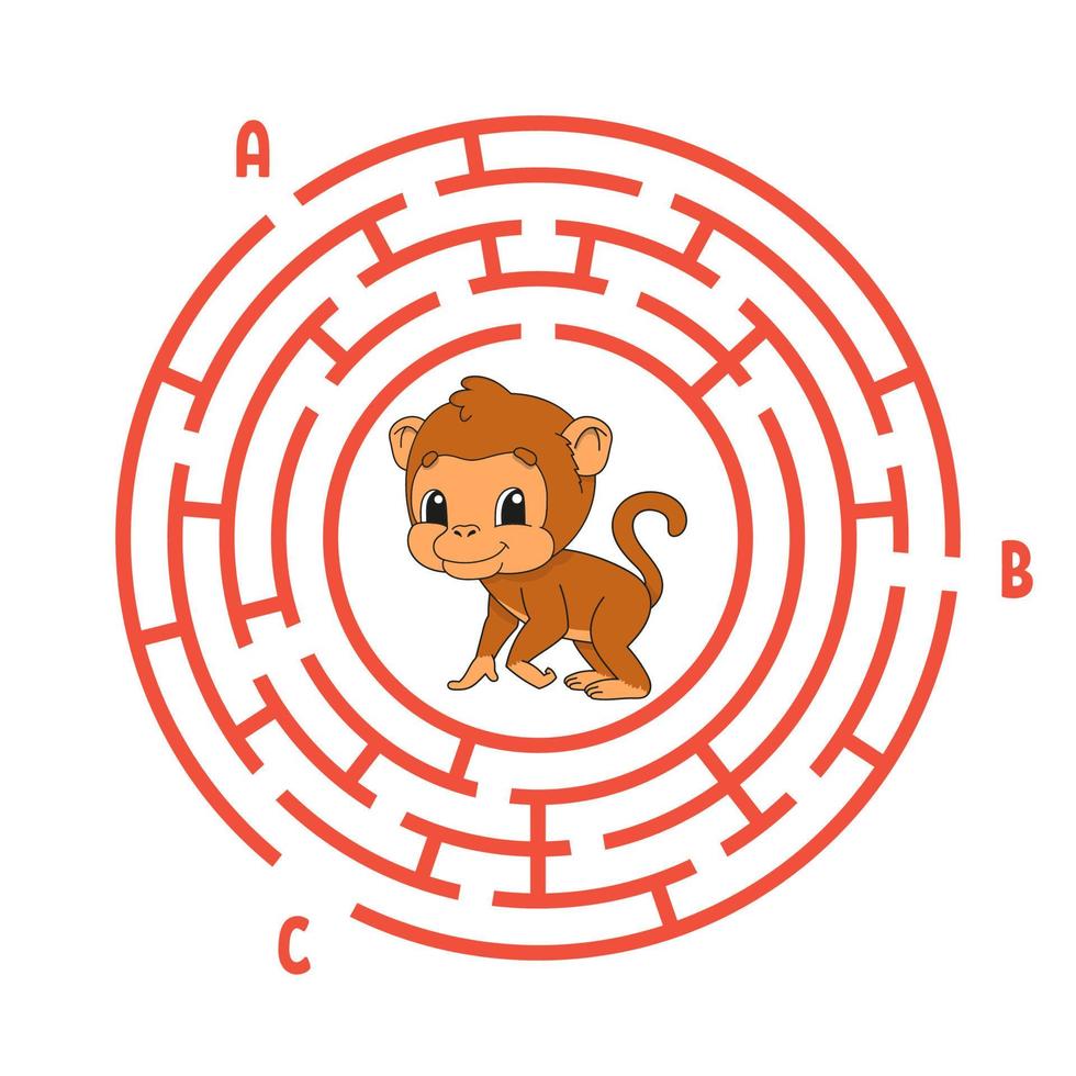 Educação jogos para crianças círculo Labirinto desenhar linha