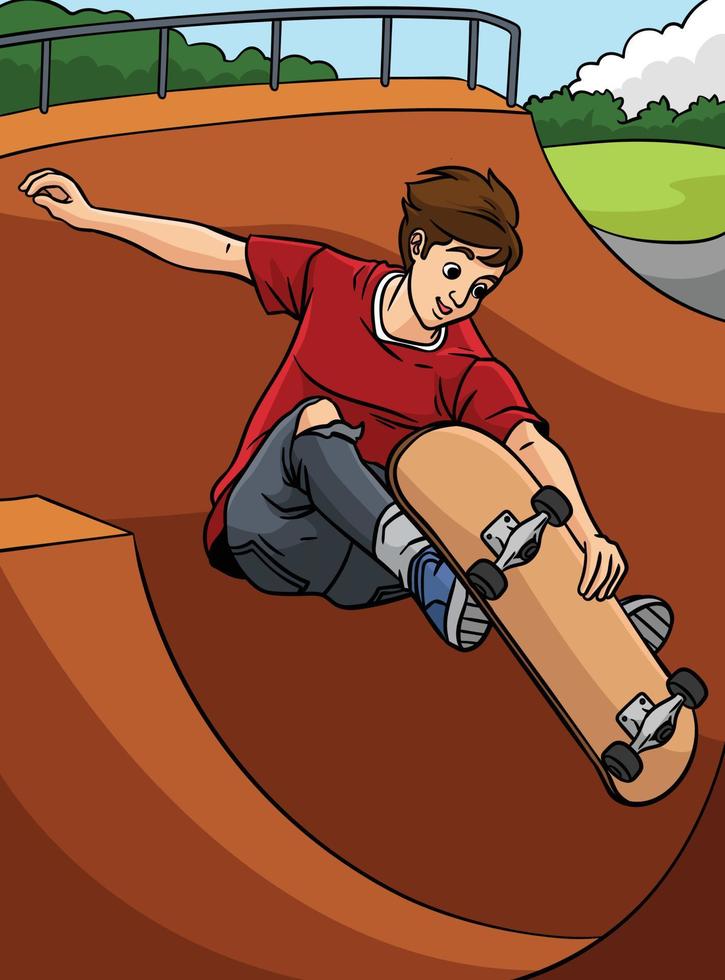 ilustração de desenhos animados coloridos de esporte de skate vetor