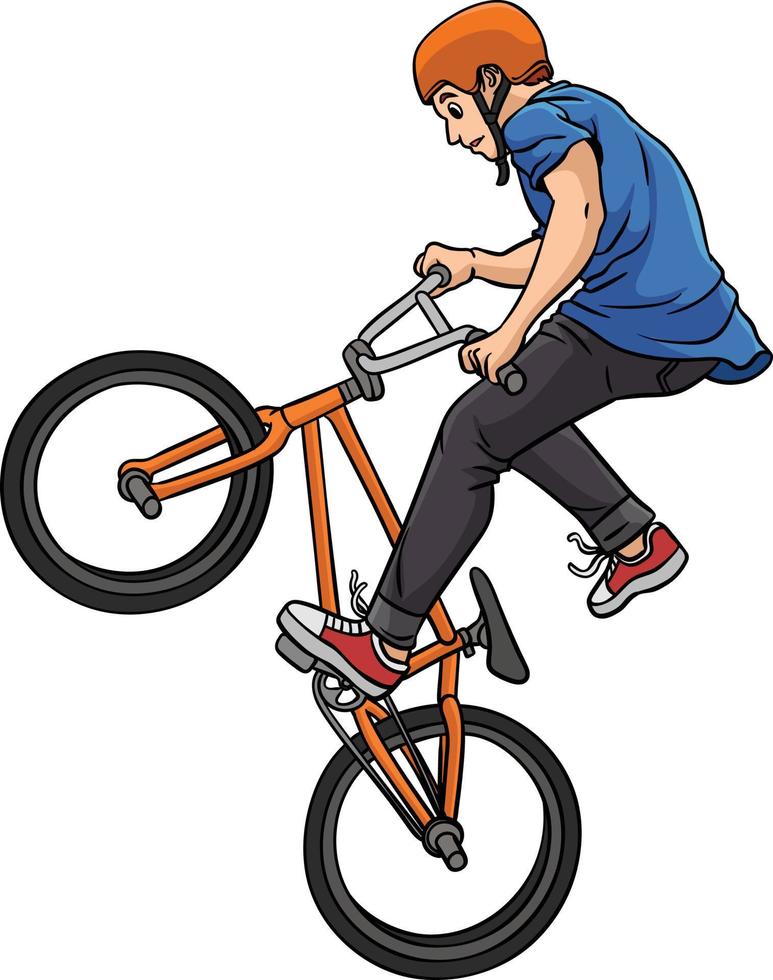 ilustração de clipart colorida de desenho animado de piloto bmx vetor