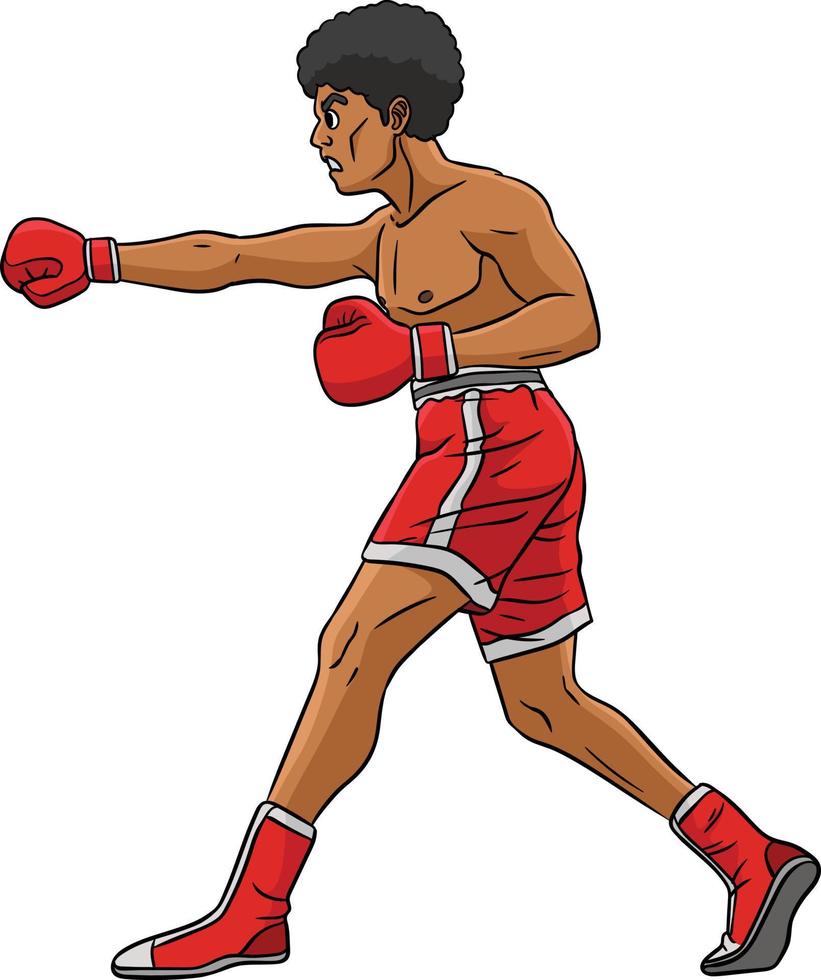 ilustração de clipart colorida de desenho de boxe vetor