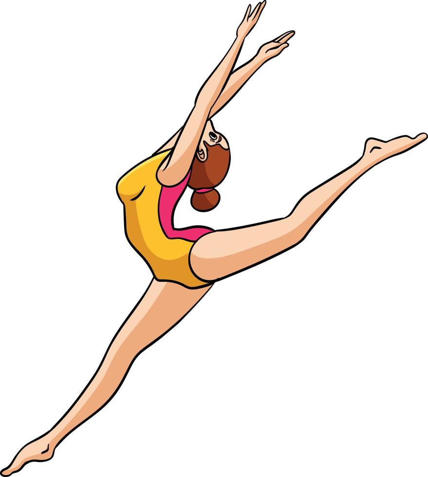 ilustração de clipart colorida de desenhos animados de ginástica vetor