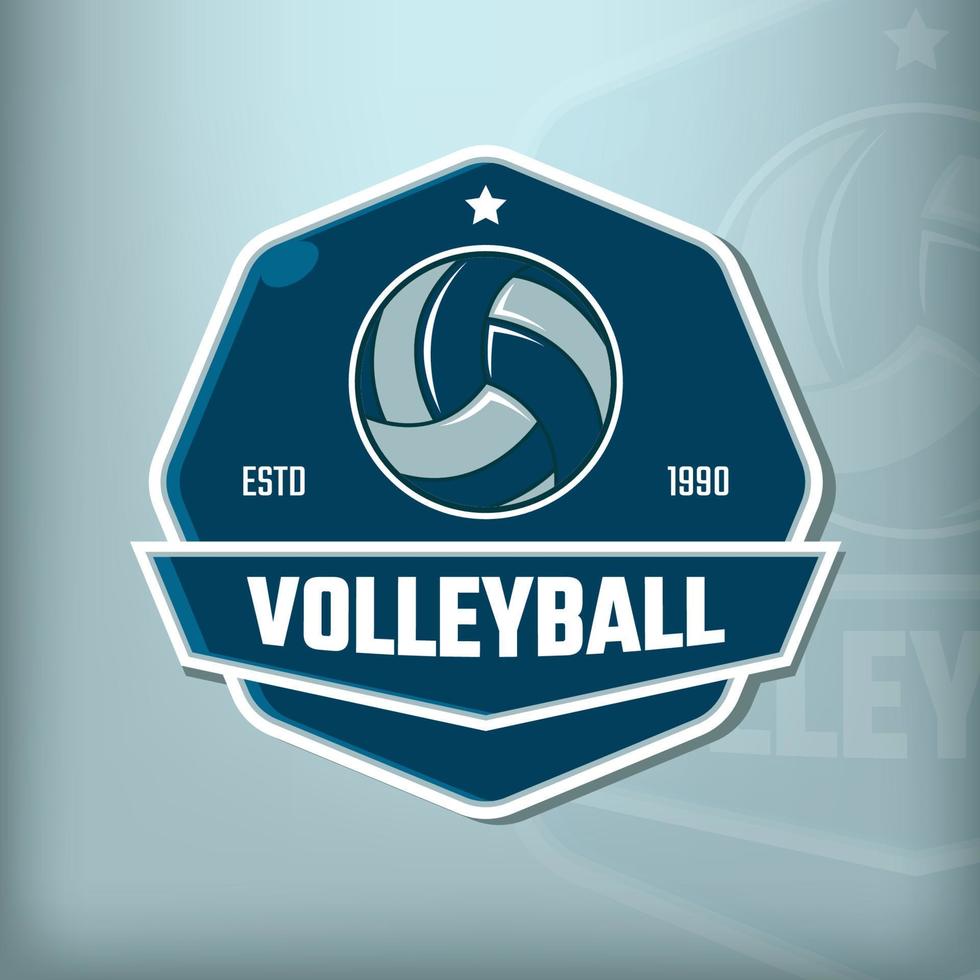 logotipo de vetor de esportes de vôlei em fundo octogonal