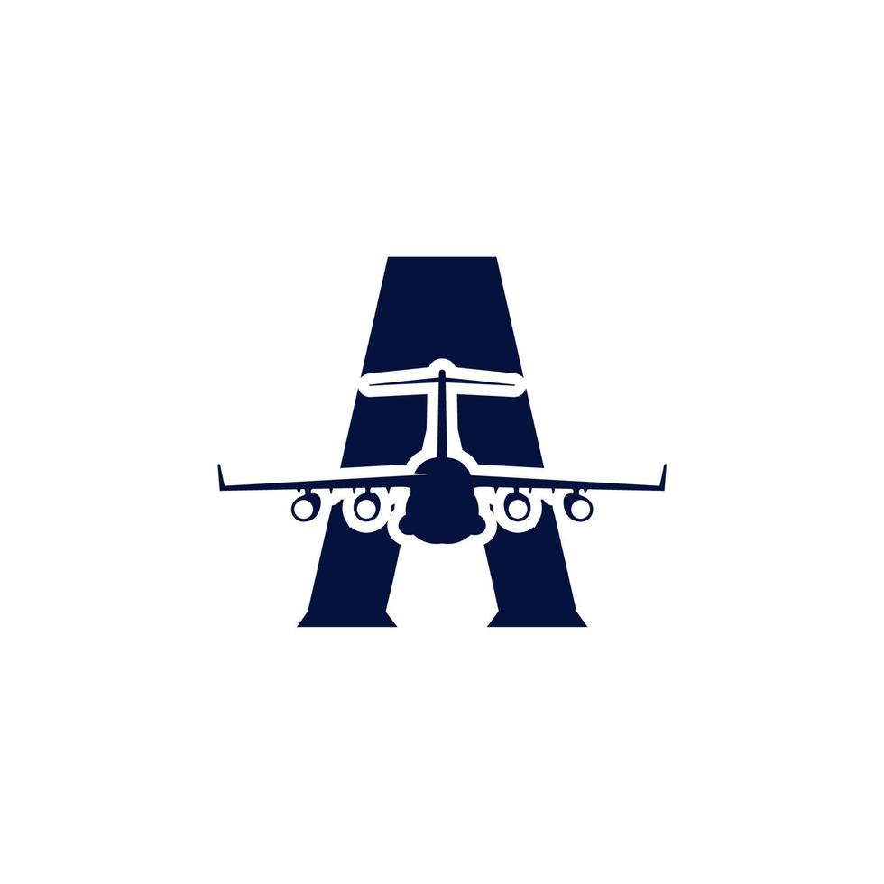 logotipo do avião, carta um logotipo de vetor de aeronave gráfico vetor de estoque abstrato moderno