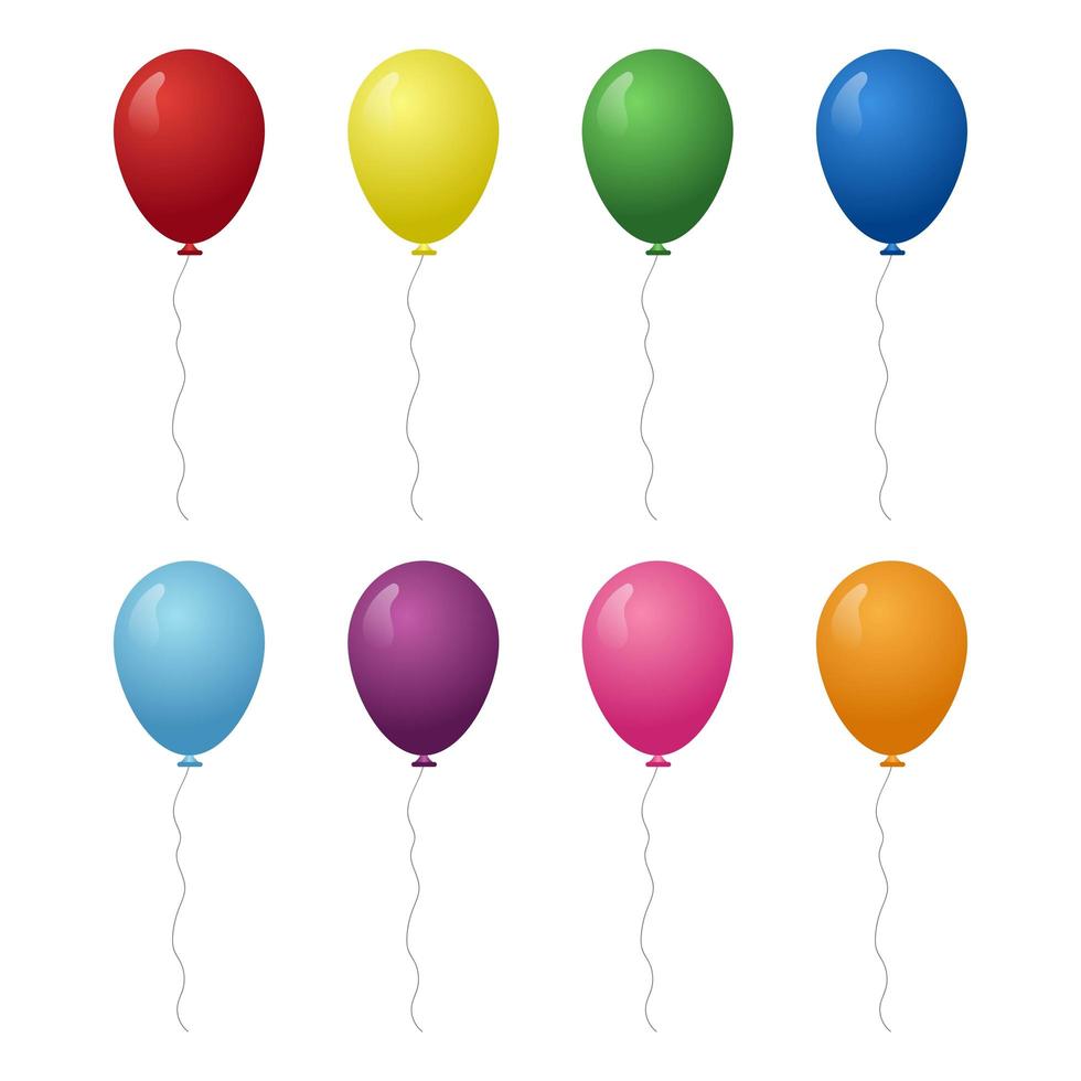 balões realistas coloridos de aniversário vetor