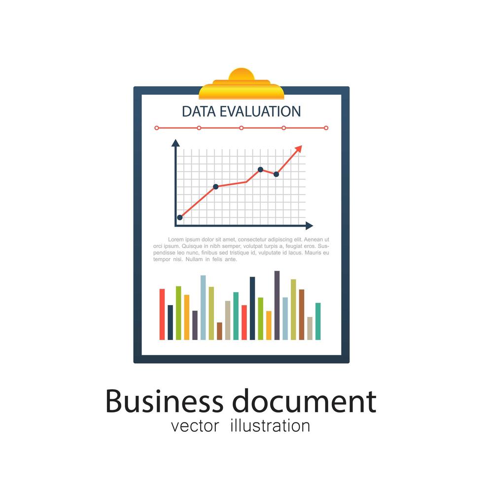 documento de avaliação de dados de negócios vetor