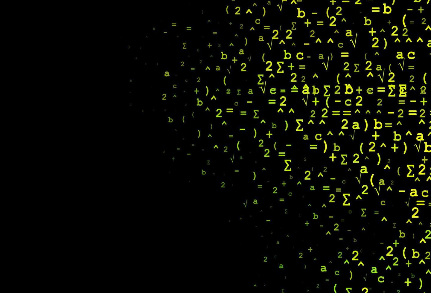 cenário de vetor verde escuro com elementos de álgebra.