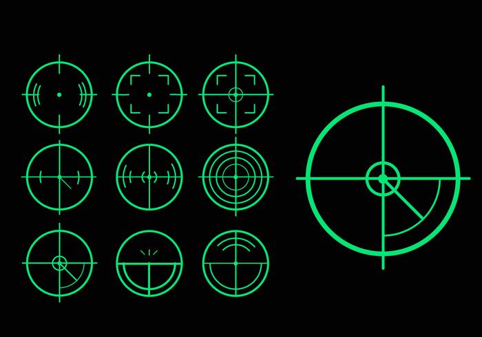 Pacote vetorial de variação de tag de laser alvo verde vetor