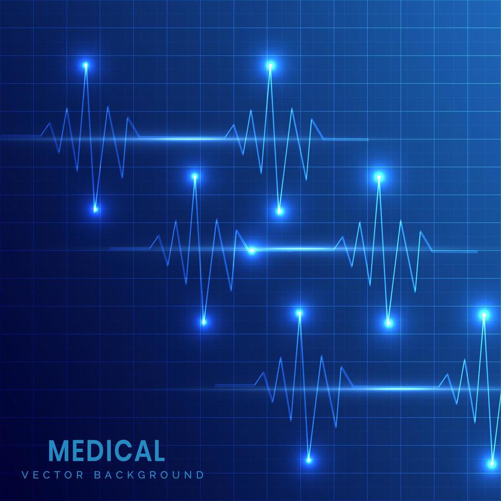 antecedentes médicos com ekg de batimentos cardíacos vetor