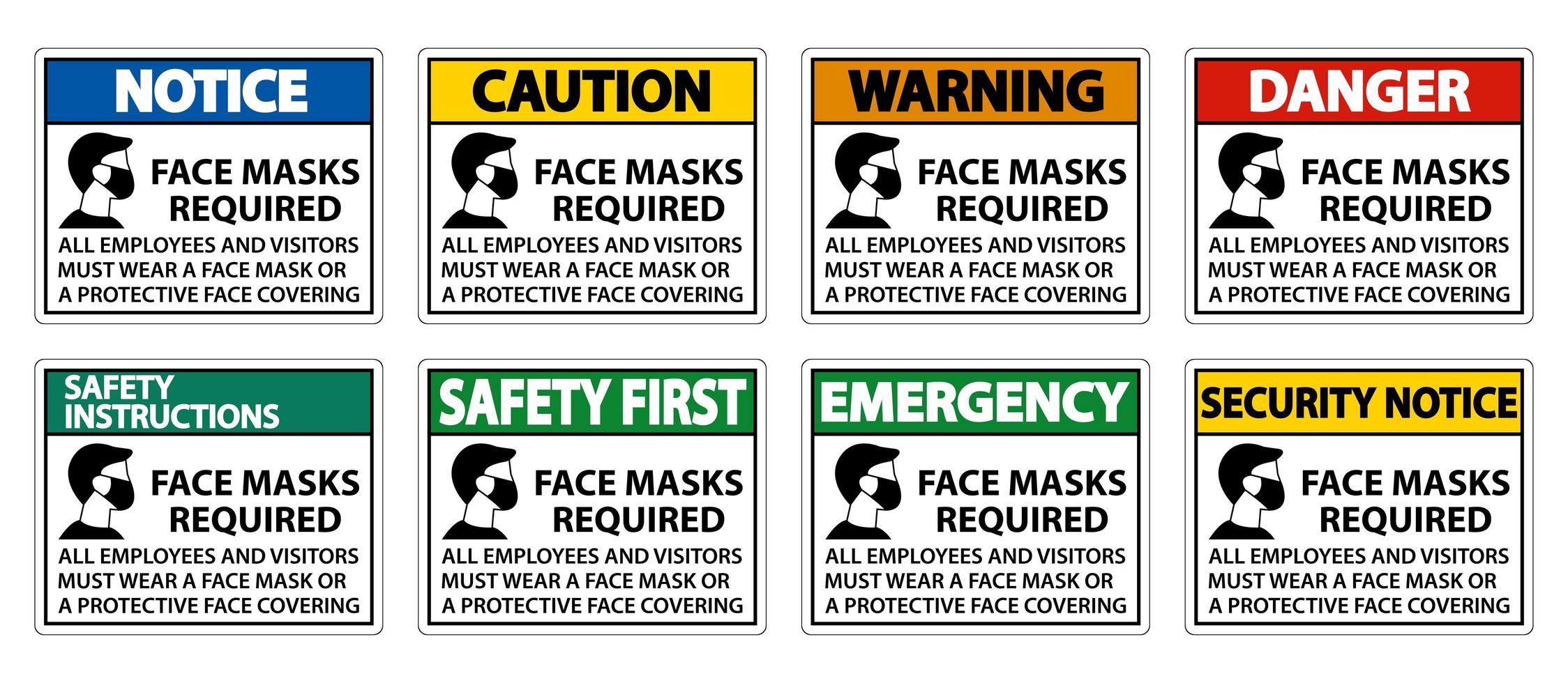 máscara de rosto requer sinal vetor