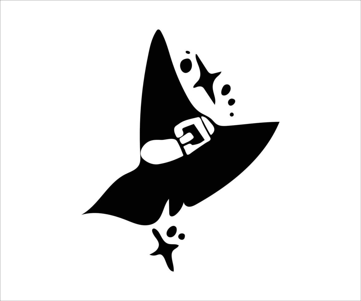 ilustração em vetor silhueta de halloween. abóbora de halloween. elemento de design de doodle místico desenhado à mão uma magia e feitiçaria.