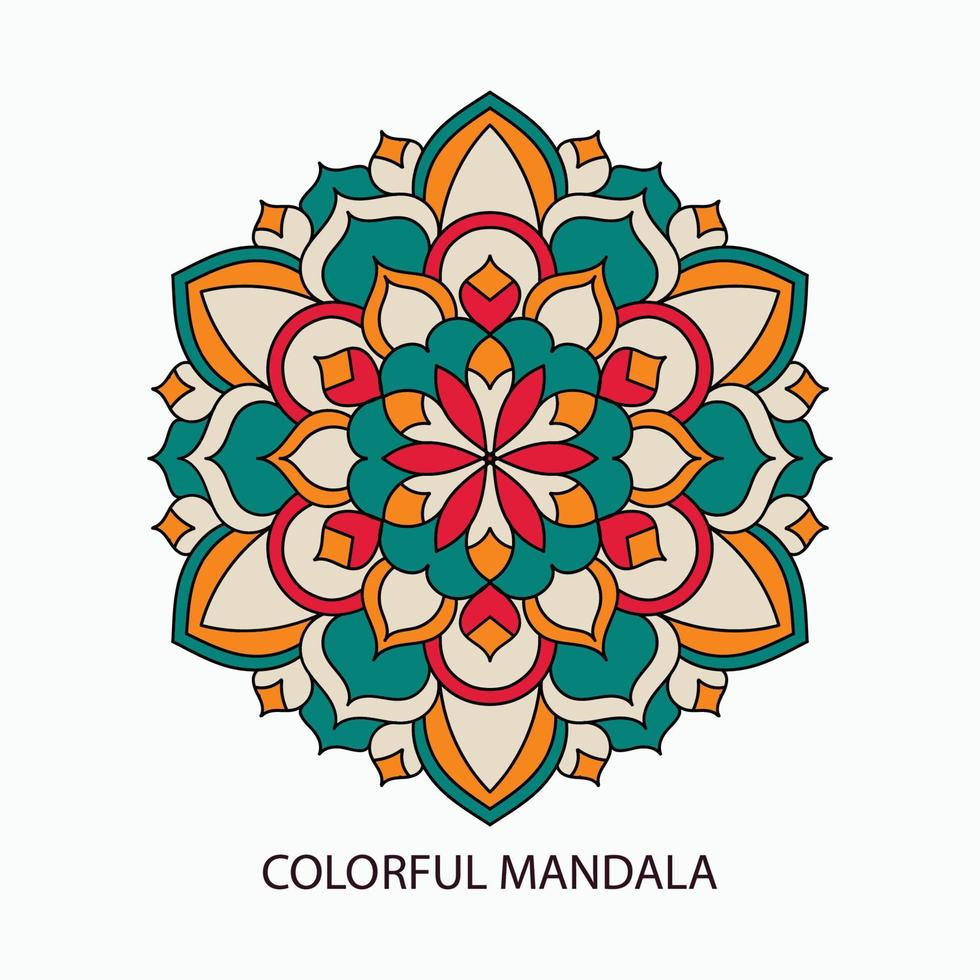 arte de mandala colorida vetor