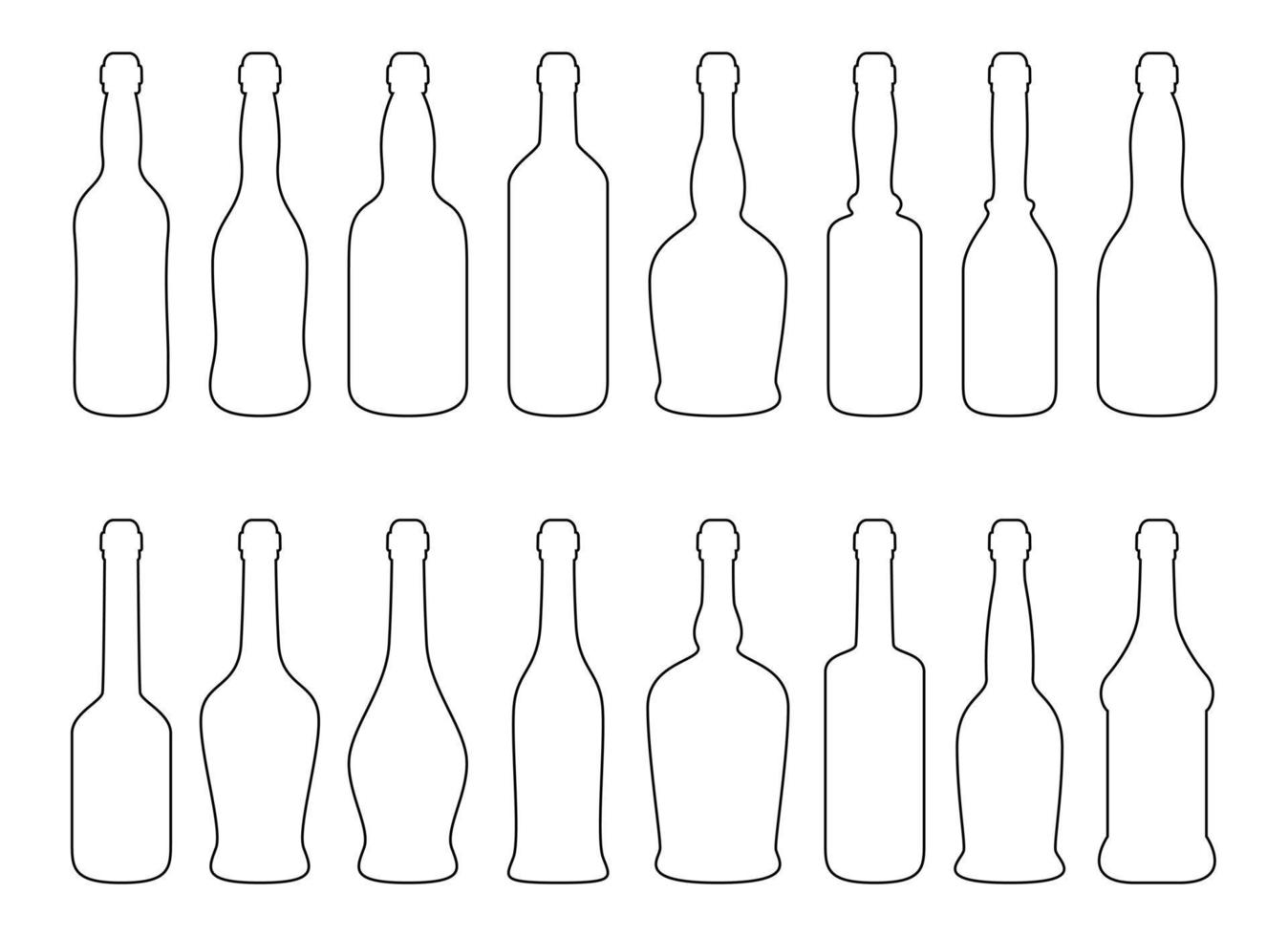 ilustração de desenho vetorial de garrafa de vidro isolada no fundo branco vetor