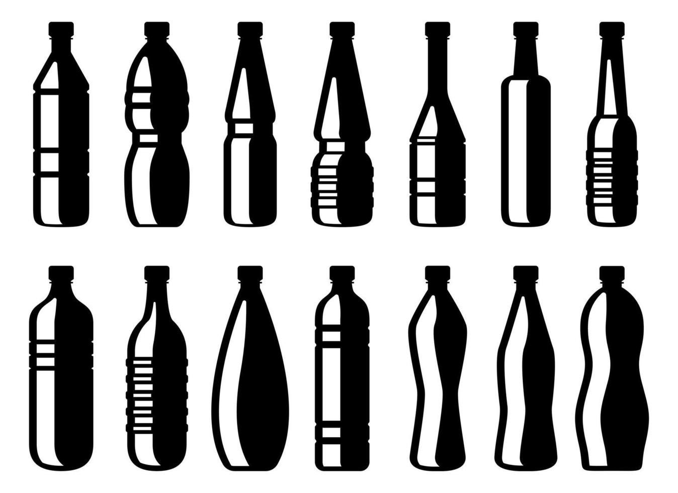 ilustração de design de vetor de clipart de garrafa de plástico isolada no fundo branco