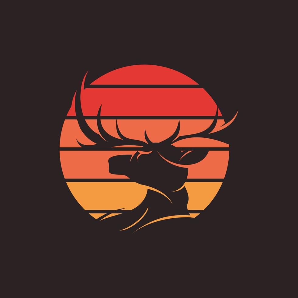 logotipo de aventura ao ar livre de caçador de veados vetor