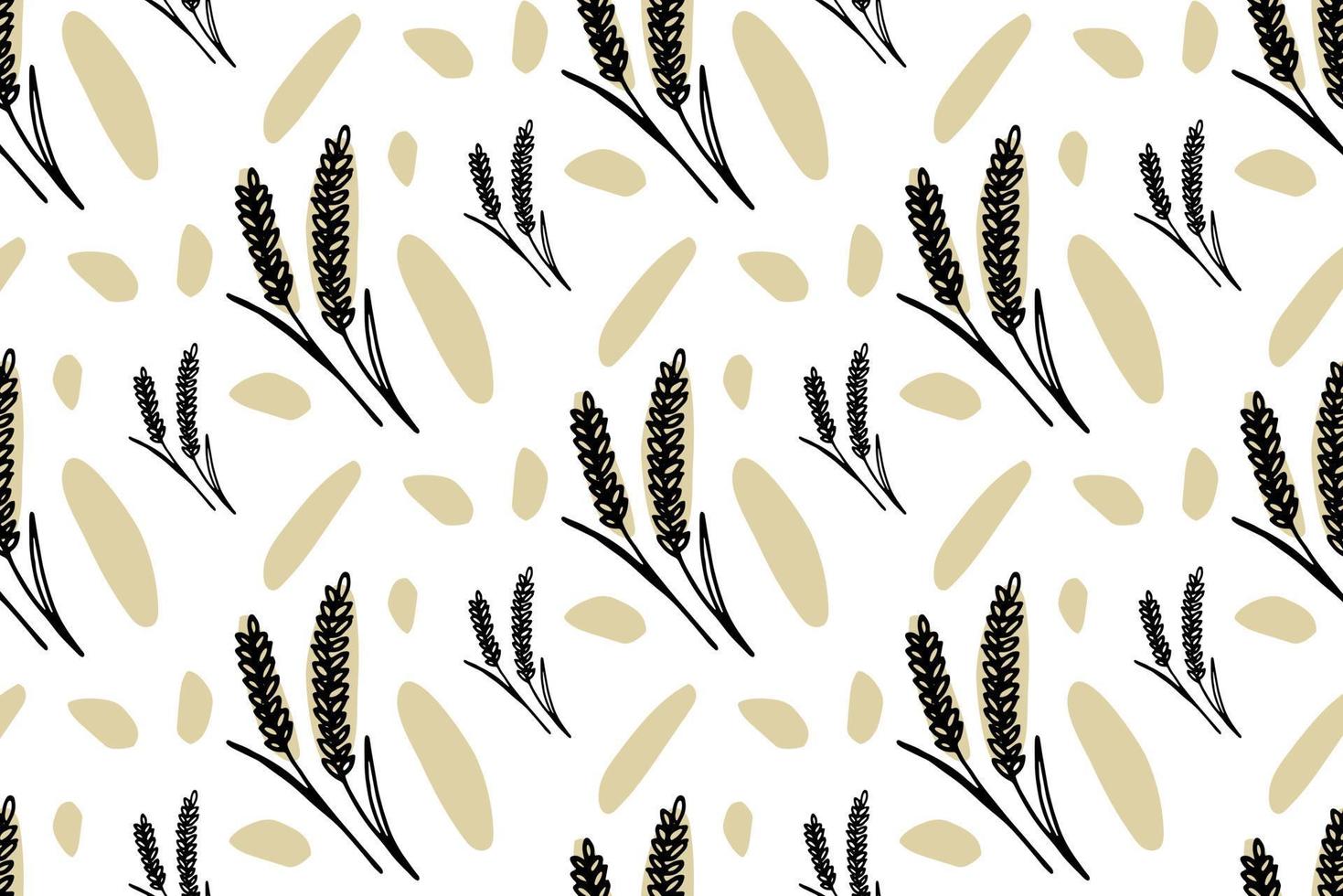 padrão de trigo de outono para ilustração vetorial de tecido de um padrão perfeito vetor