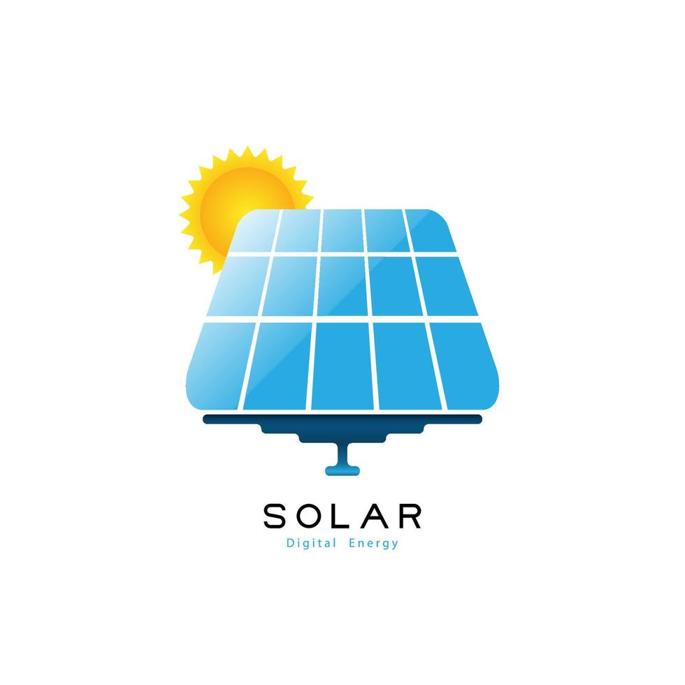 logo painéis solares. logotipo de energia solar. conceito de negócio ou empresa de marca. eps10 vetor