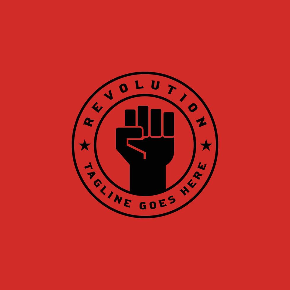 logotipo de revolução de mão fechada levantada vetor