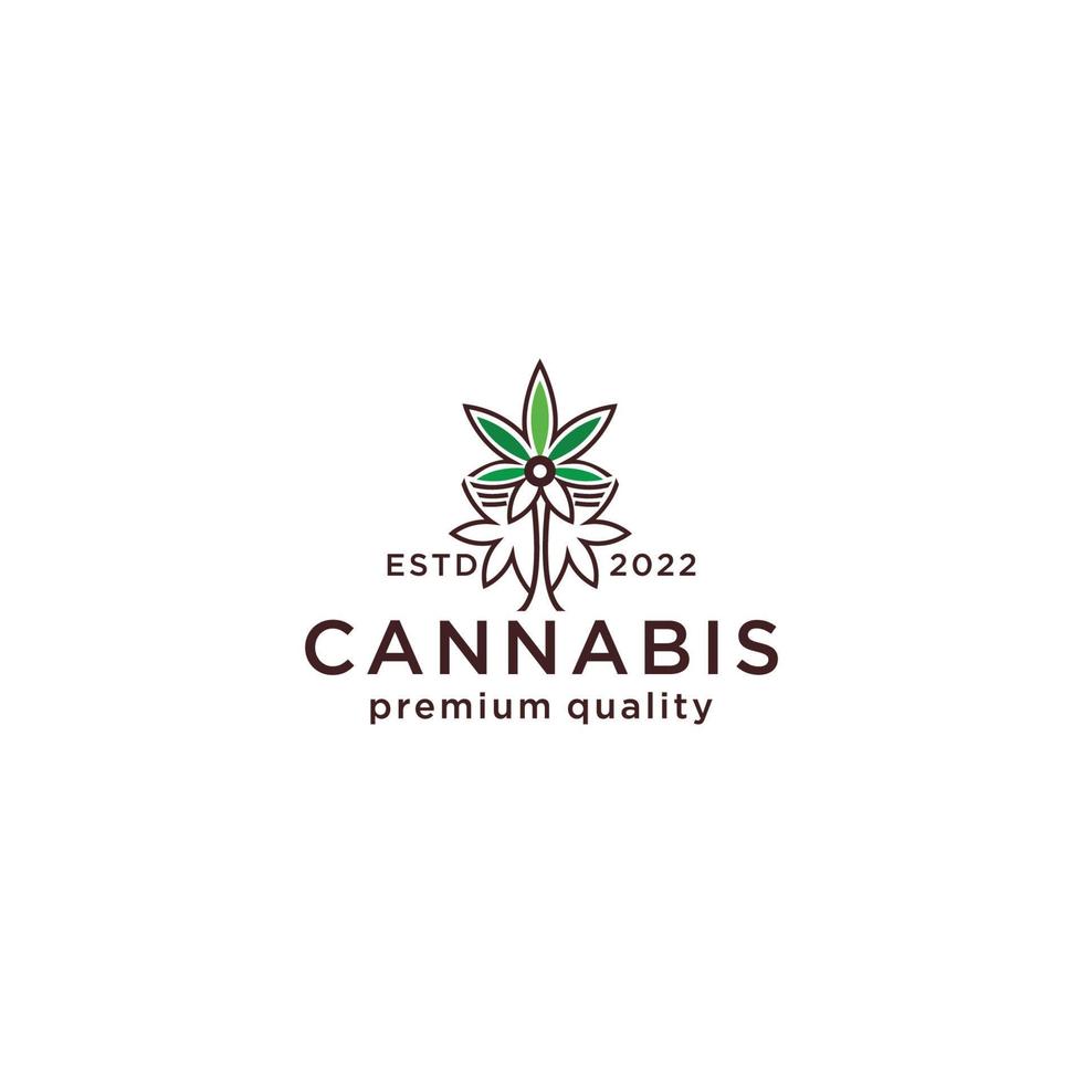 imagem de vetor de ícone de logotipo de cannabis