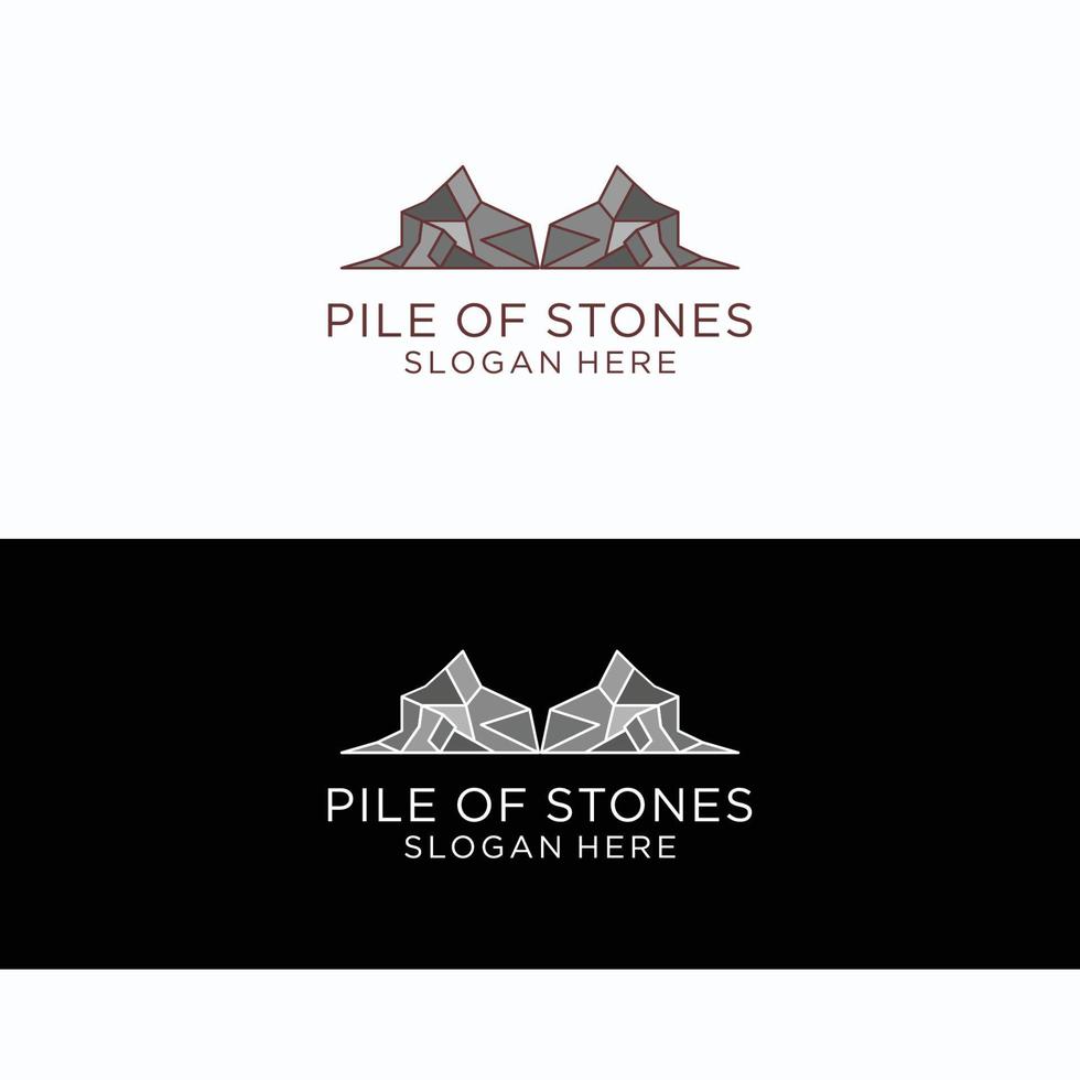 pilha de imagens de vetor de ícone de logotipo de pedras