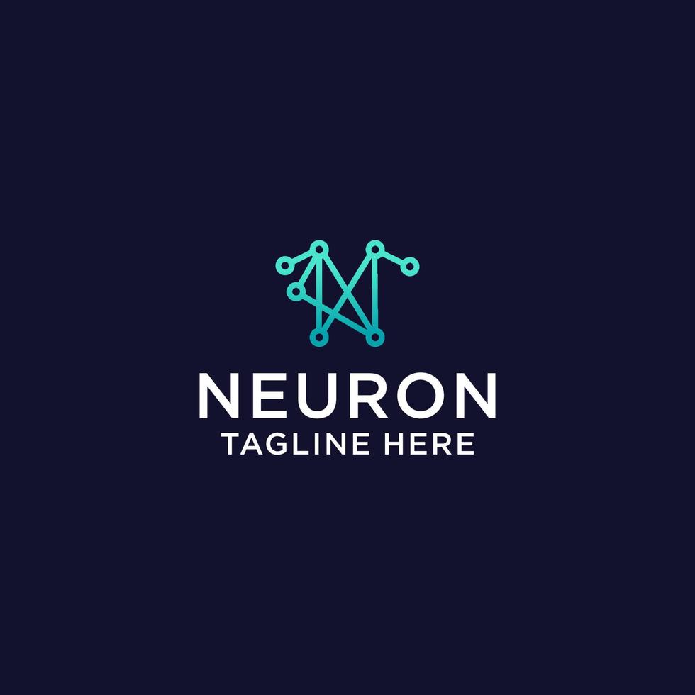 imagem vetorial de ícone do logotipo do neurônio vetor