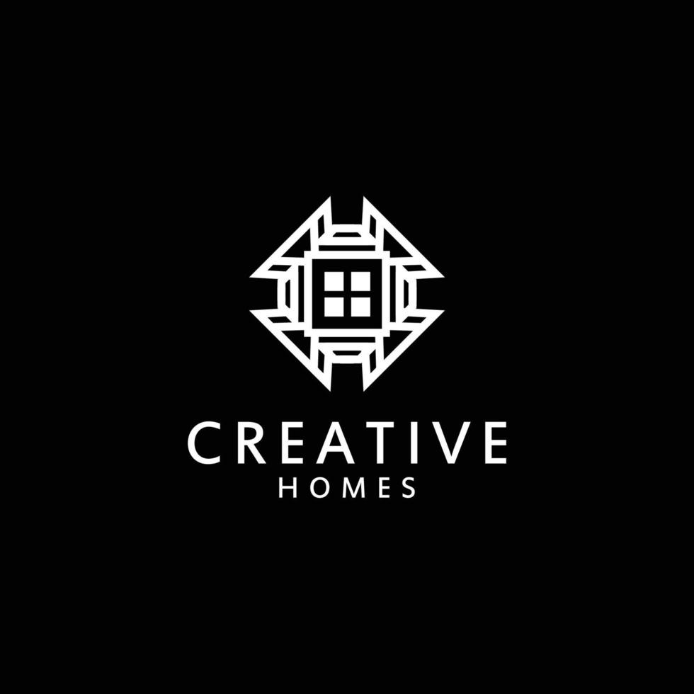 modelo de ícone de design de logotipo de casas criativas vetor