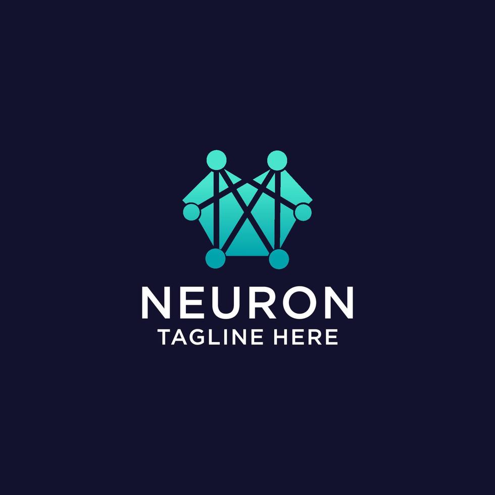 imagem vetorial de ícone do logotipo do neurônio vetor