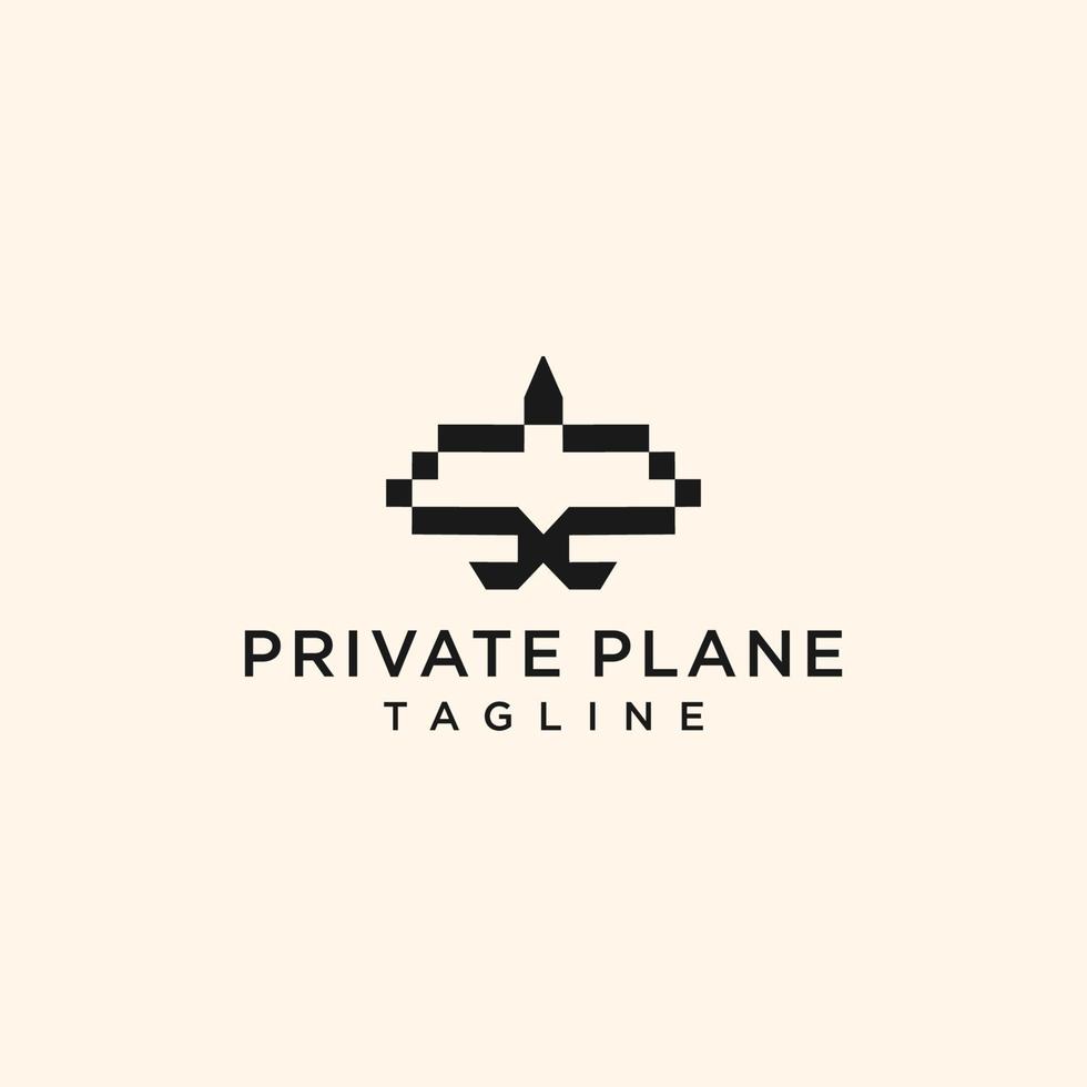 design de ícone de logotipo de avião privado vetor