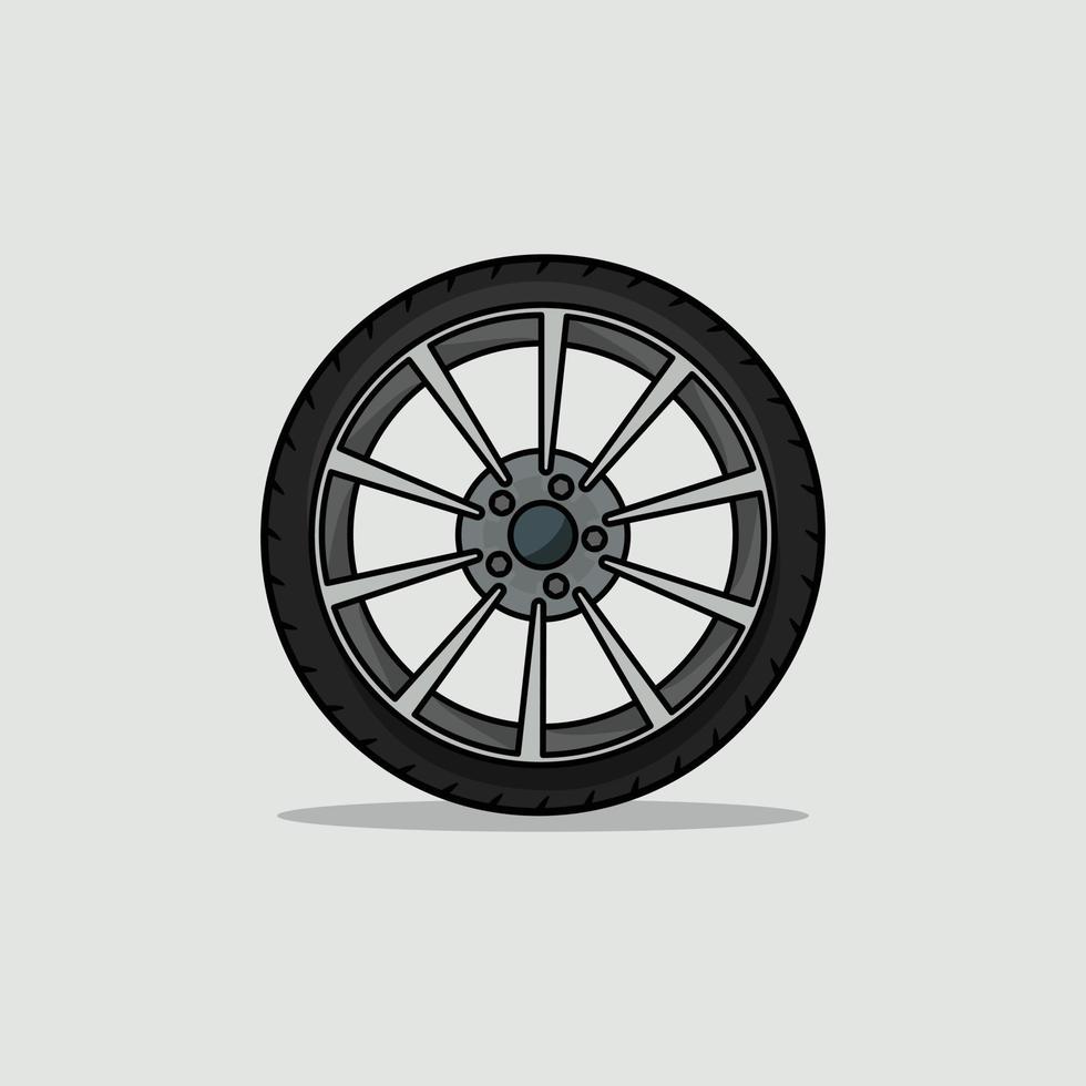 ícone de pneu e roda design de vetor plano design de logotipo de loja de pneus