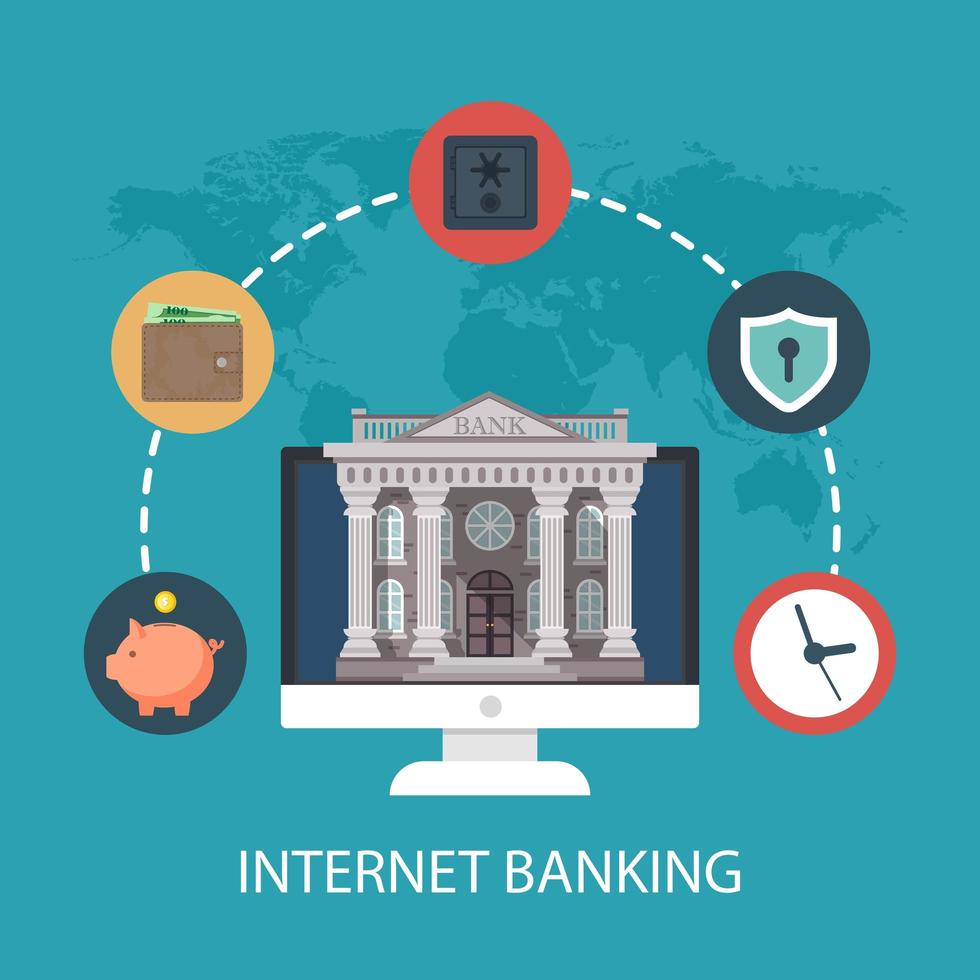 conceito de internet banking vetor