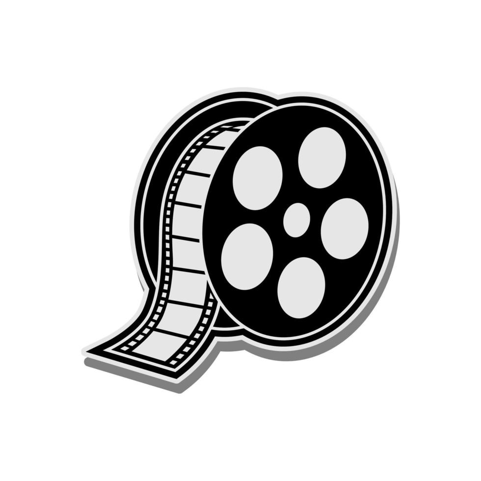ilustração fitas de rolo de rolo de filme negativo para logotipo de vídeo de cinema de filme vetor