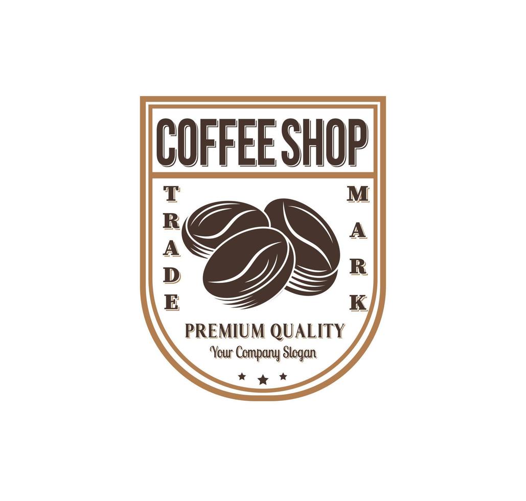 grãos de café logotipo retrô vintage vetor