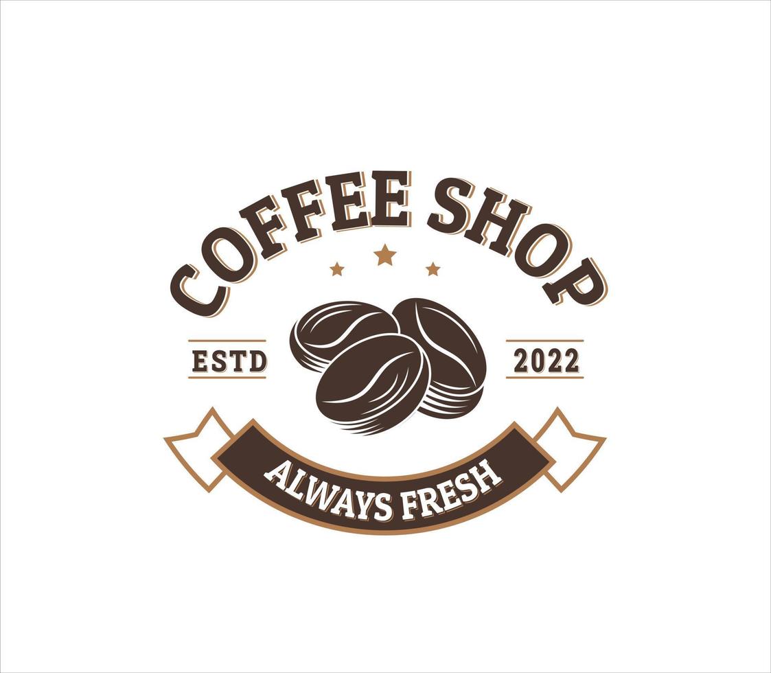 grãos de café logotipo vintage retrô vetor