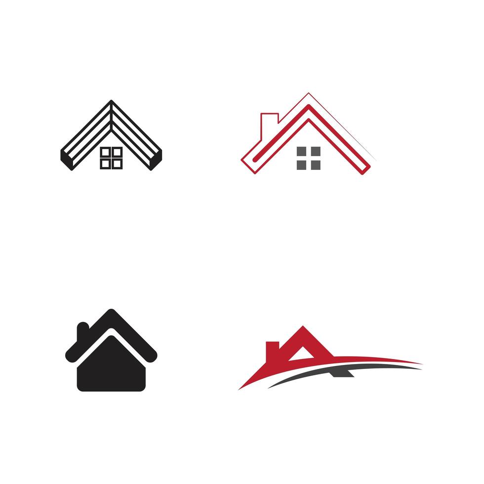conjunto de design de logotipo de propriedade e construção vetor