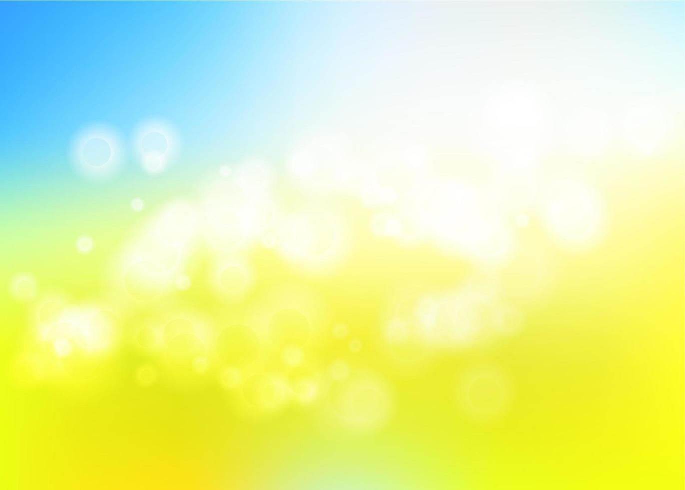 bokeh blur pano de fundo amarelo azul romântico para design ecológico vetor