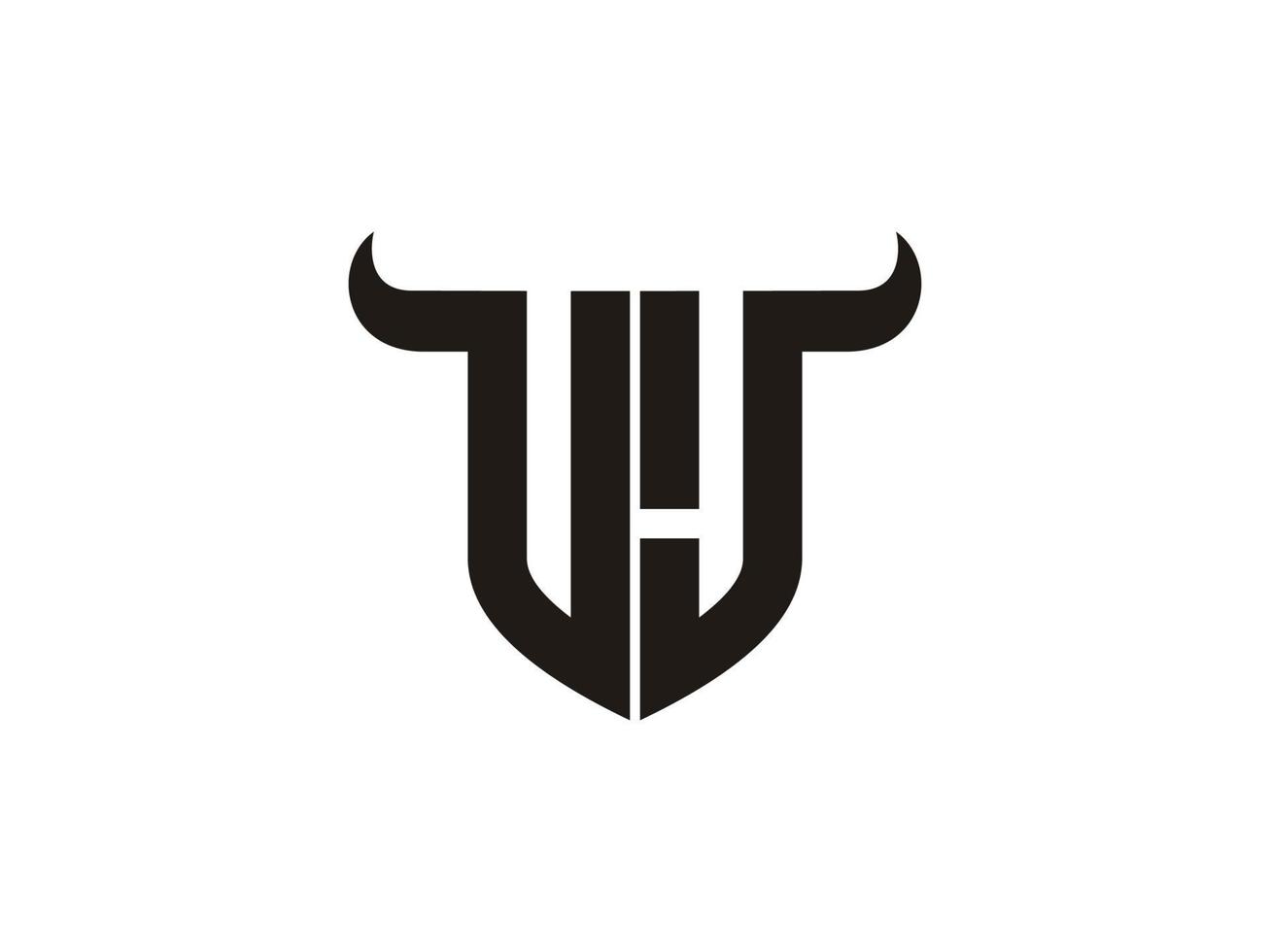 design inicial do logotipo do touro vj. vetor