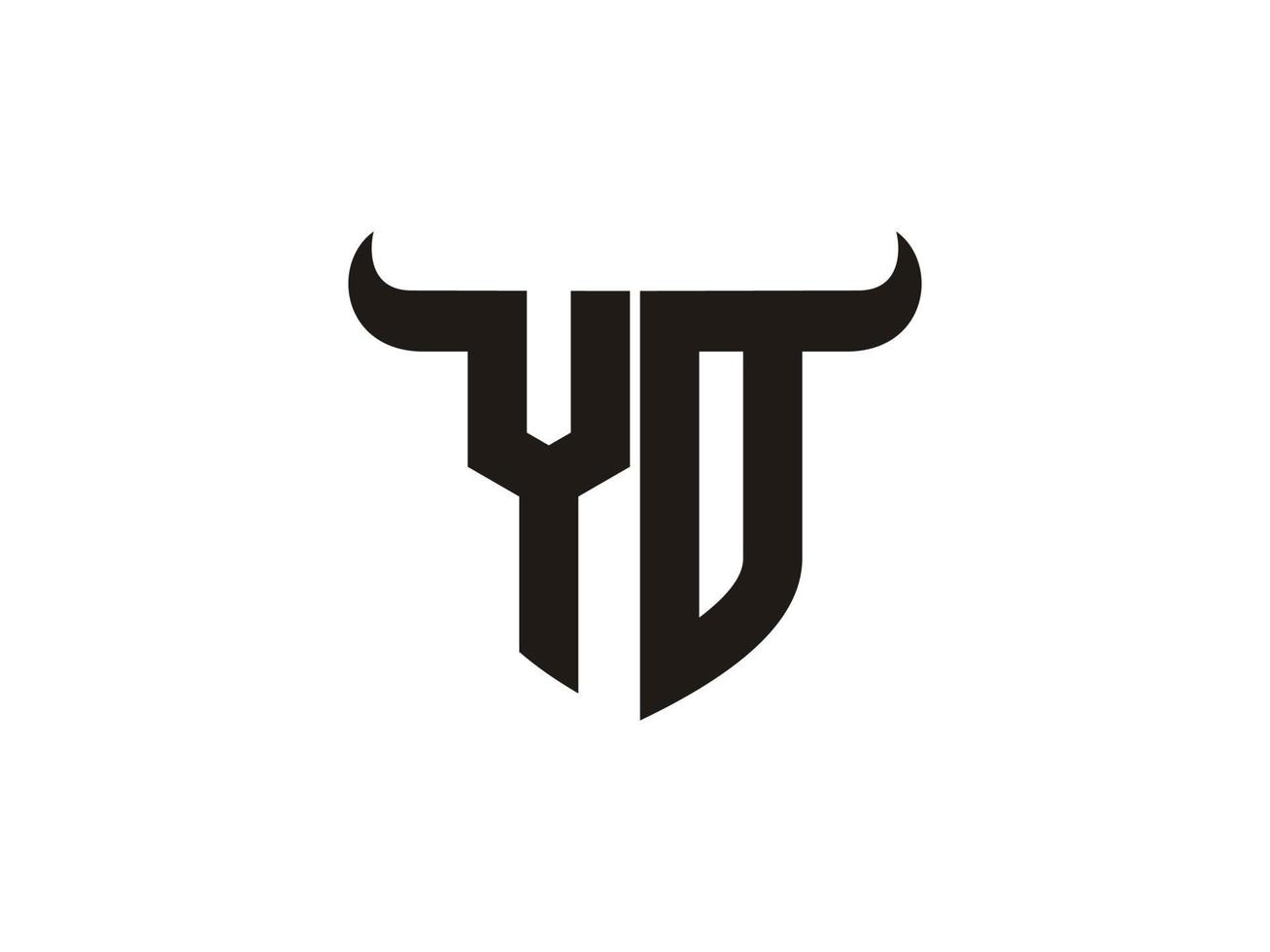 design inicial do logotipo do touro yo. vetor